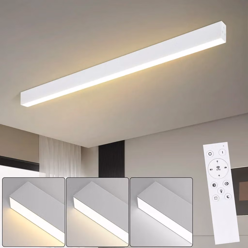 ZMH LED plafoniera dimmerabile soggiorno moderno bianco 32W plafoniera con telecomando 107 CM per camera da letto cucina ufficio sala da pranzo