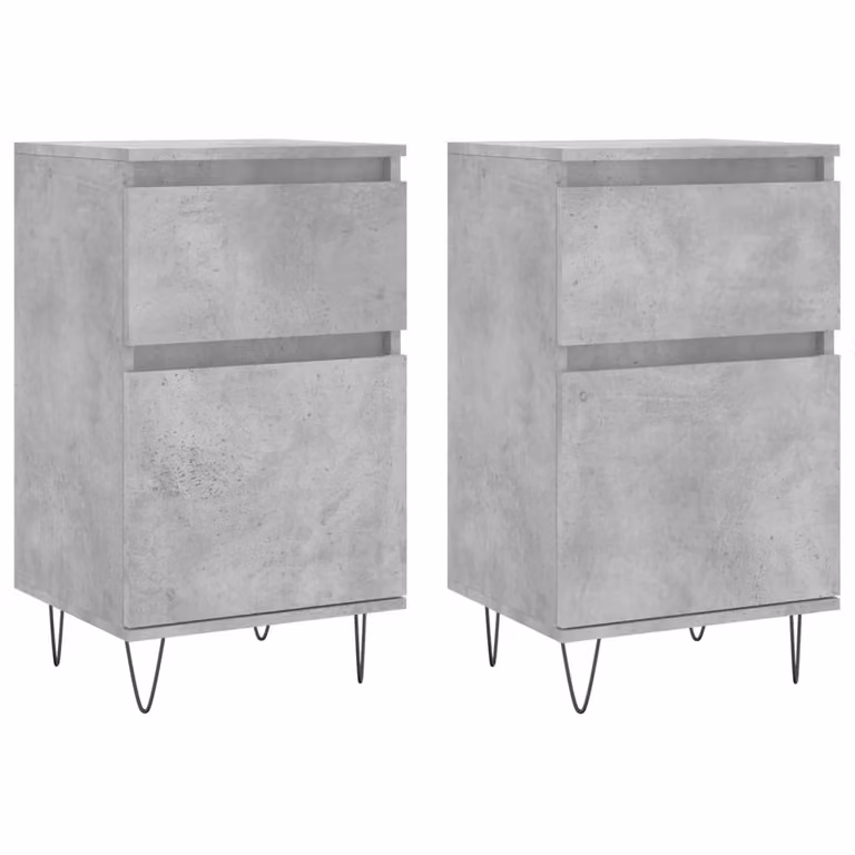 Credenze 2 pz Grigio Cemento 40x35x70 cm in Legno Multistrato