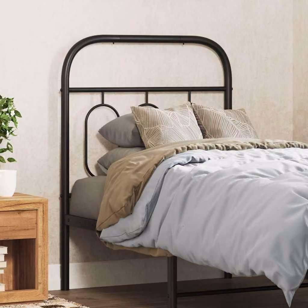Testiera di ricambio vidaXL in metallo nero opaco per camera da letto