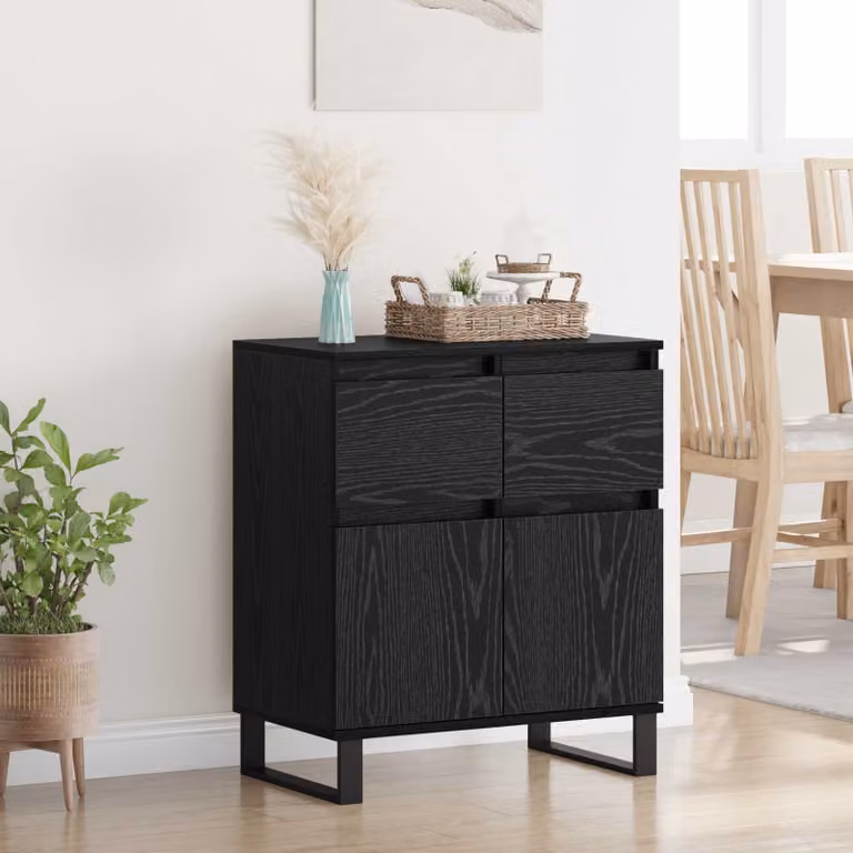 Credenza moderna vidaXL in nero opaco L: 60 cm, P: 35 cm, H: 70 cm