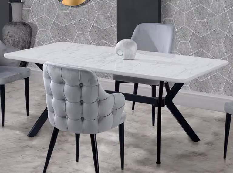 Luxus Esstisch Ausziehbar Esszimmer Tisch Metall Weiß Tische Esstische Möbel