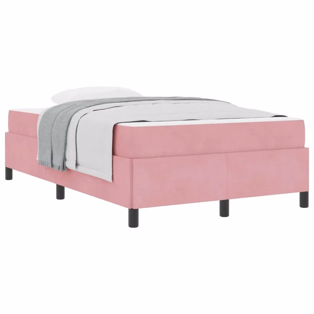 Struttura letto imbottita vidaXL in tessuto rosa L 120 x P 200 cm – 2
