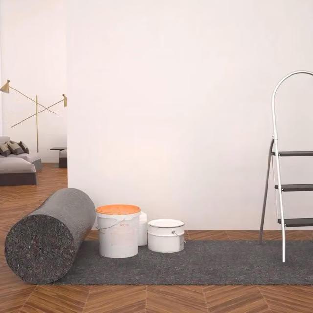 Set di 2 teli protettivi antiscivolo e assorbenti in fleece grigio vidaXL, 50 m, 280 g/m²