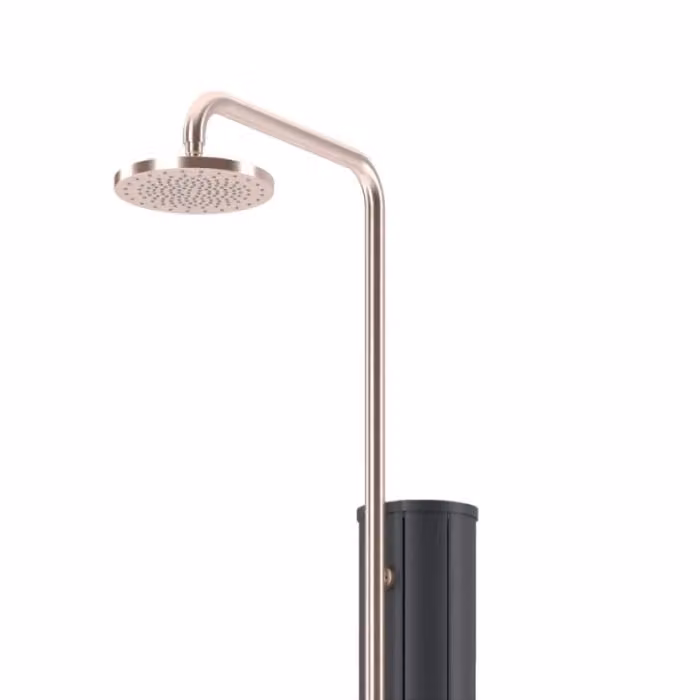 Doccia solare per piscina con lavapiedi Chrome Astralpool in acciaio 304 e alluminio, colore argento e antracite – 2