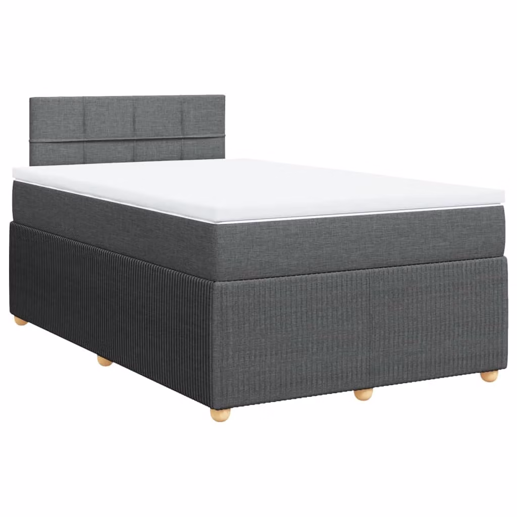 Giroletto a Molle con Materasso Grigio Scuro 120x190cm Tessuto