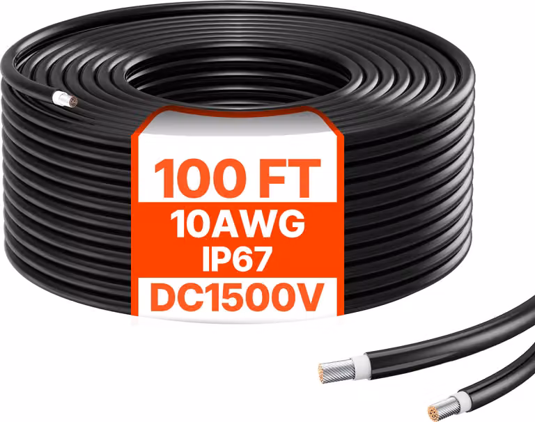 SucceBuy 30,48 m di cavo solare 10AWG IP67 cavo fotovoltaico XLPE rame estensione