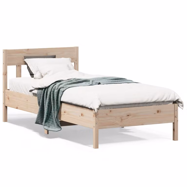 Letto senza materasso vidaXL in legno massello di pino marrone L/P/H: 200 x 90 x 81 cm
