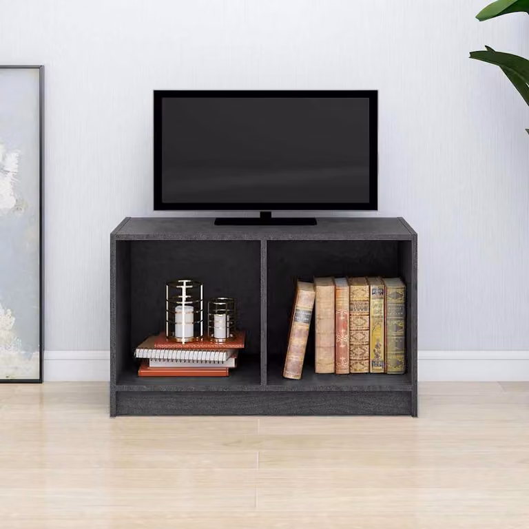 vidaXL Mobile Porta TV Moderno in Legno di Pino Grigio L: 70 cm, P: 33 cm, H: 42 cm