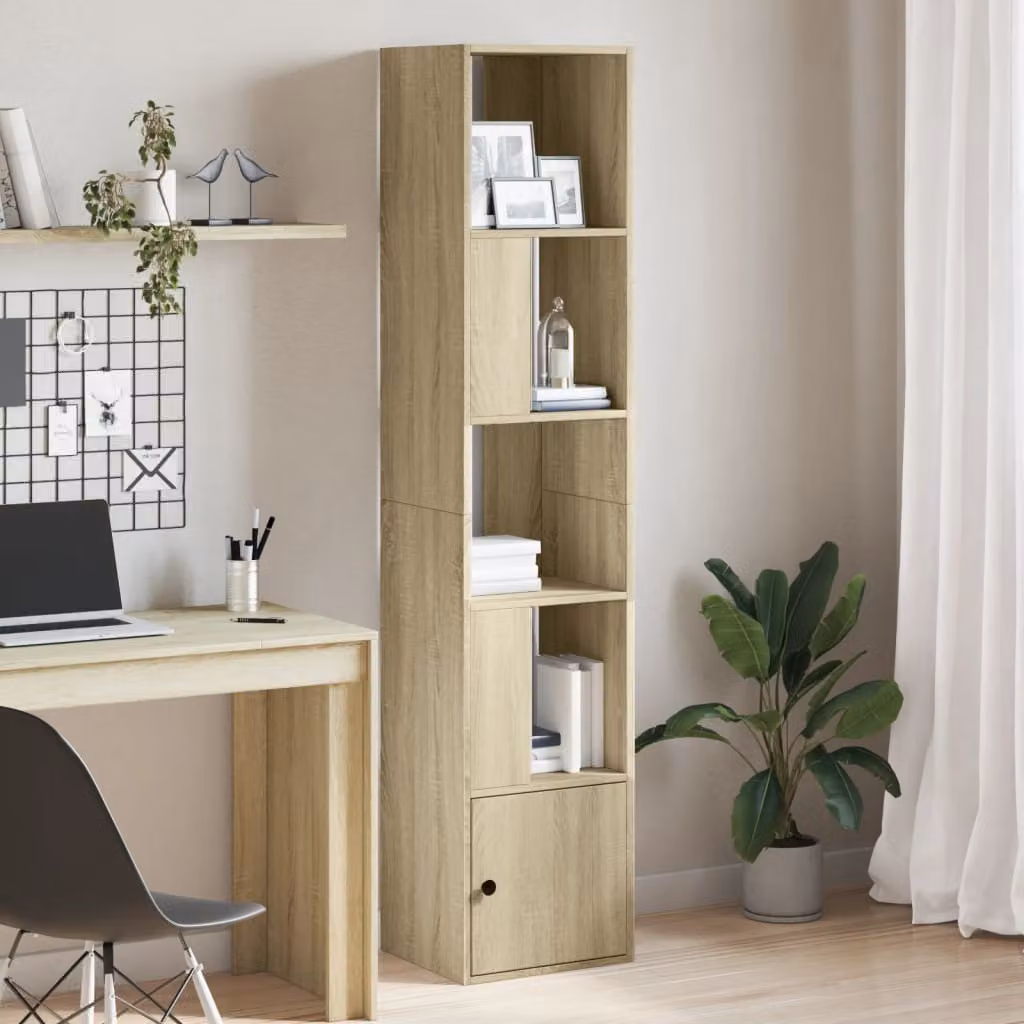 Libreria moderna vidaXL in legno multistrato color rovere sonoma, L: 40 cm, P: 36 cm, H: 189 cm