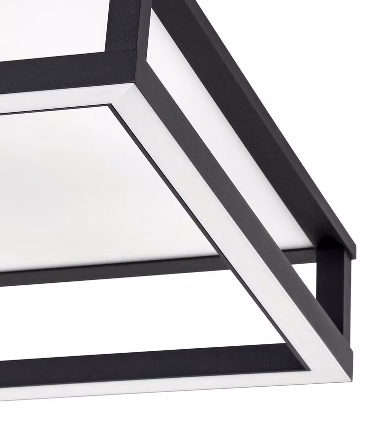 Lampada da soffitto EGLO LED Macellara, lampada da soffitto quadrata, lampada da soffitto dimmerabile, acciaio nero, plastica bianca, 45x45 cm