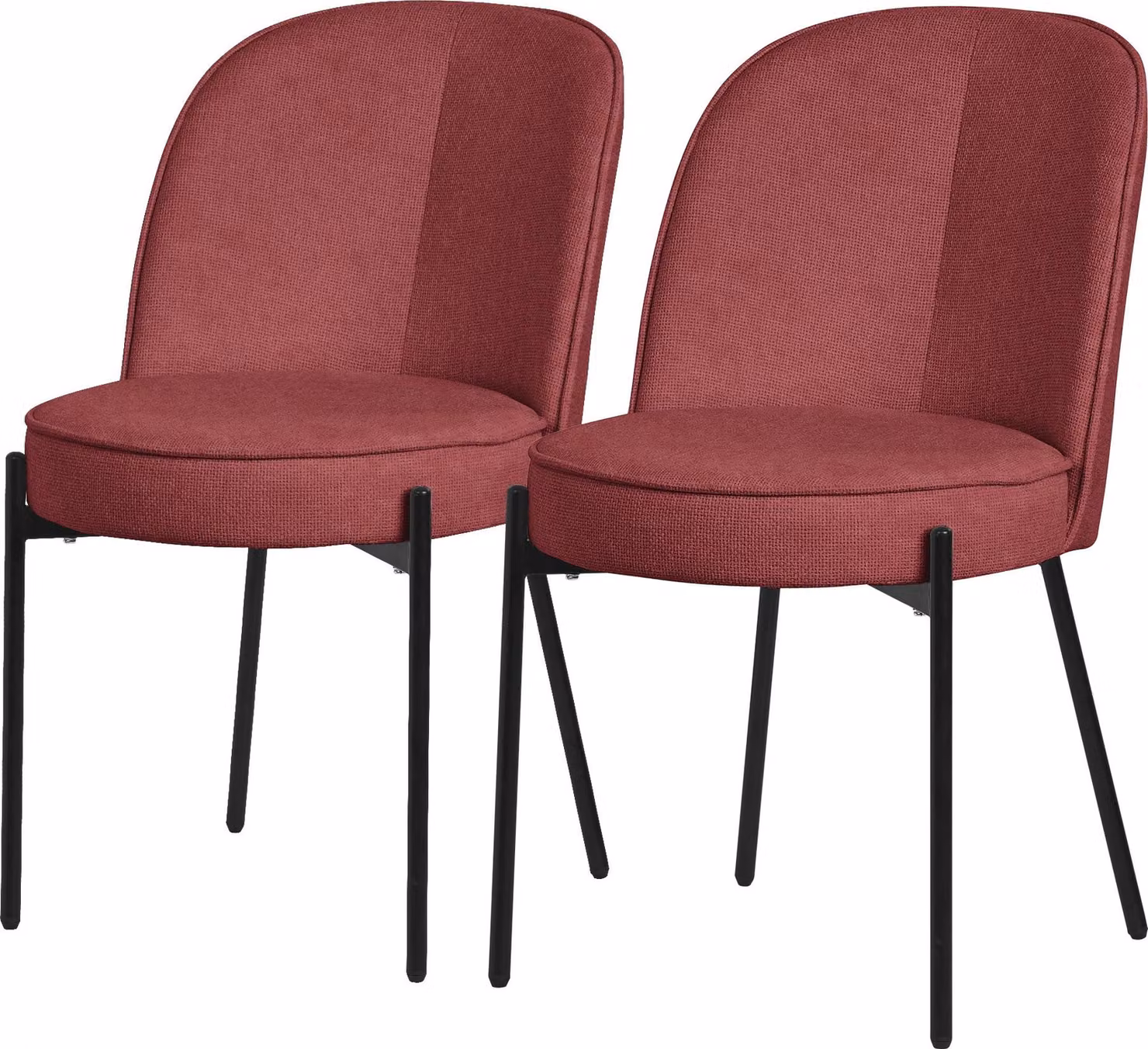 ML-Design sedie per sala da pranzo set di 2 sedie da cucina in poliestere rosso con gambe in metallo sedia da salotto con schienale sedie imbottite per sala da pranzo cucina