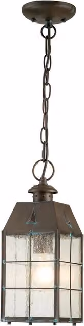 Lampada sospensione esterna media ottone anticato E27 Nantucket