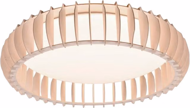 Plafoniera LED RL MONTE Trio Leuchten in legno chiaro e bianco, 38W, L: 60 cm, IP20