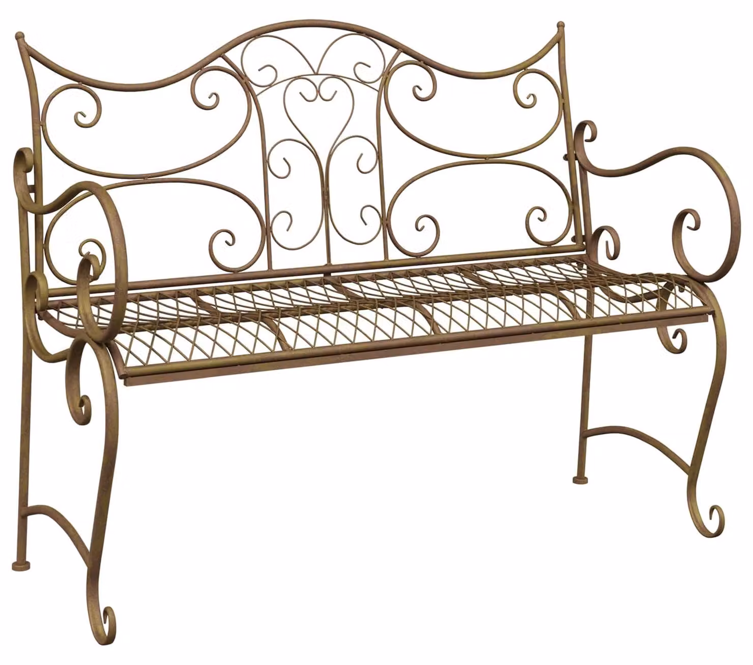 Panca da giardino, 2 posti, dimensioni 114 x 56,5 x 90 cm, acciaio