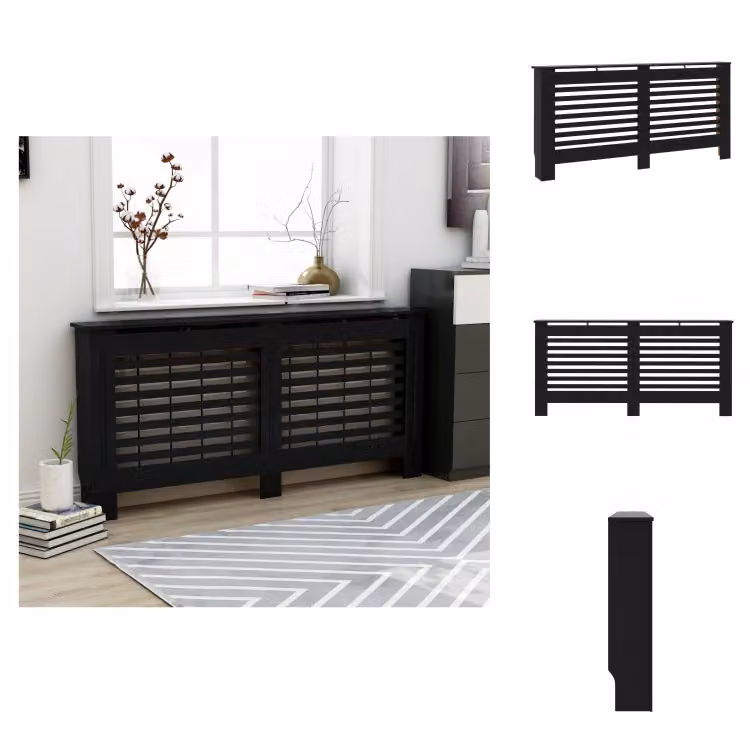 vidaXL Rivestimento per radiatori nero 172 x 19 x 81 cm MDF - Accessori per radiatori