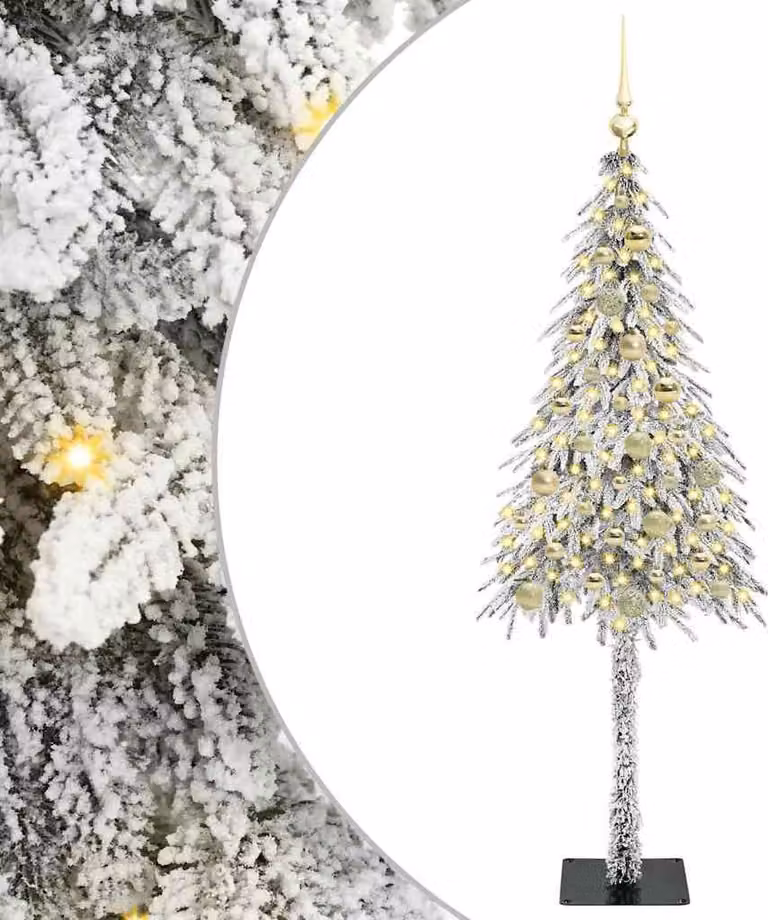 Albero di Natale con 150 LED bianchi da 150 cm in PE e acciaio