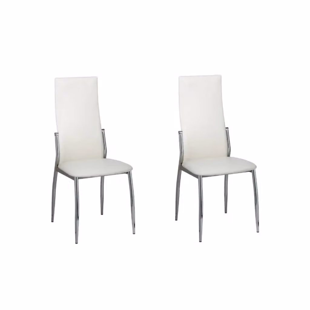 Set di 2 sedie da pranzo moderne vidaXL in similpelle bianca per cucina e sala da pranzo – 2