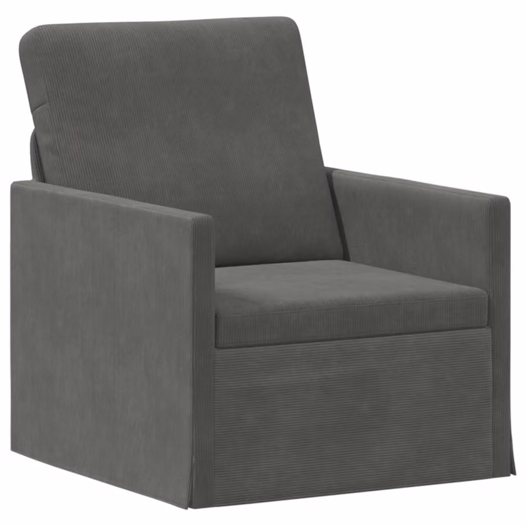 vidaXL Divano Singolo Moderno Grigio con Struttura in Metallo e Rivestimento a Righe L/P/H: 70 x 81 x 82 cm
