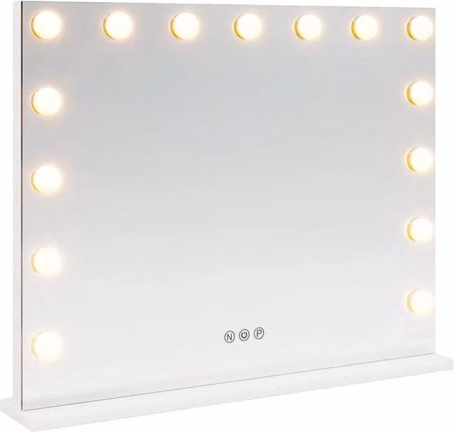 Specchio LED da Vanit¨¤ Bianco 58 x 10 x 47 cm Vetro e acciaio