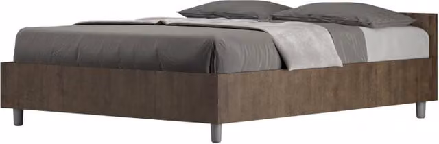 Letto Matrimoniale francese 140x200 cm Nuamo - Contenitore,Noce