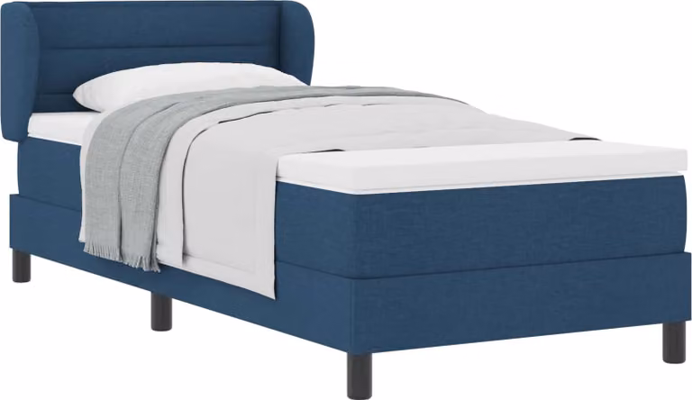 Letto a molle con materasso Blu 90 x 190 cm Tessuto