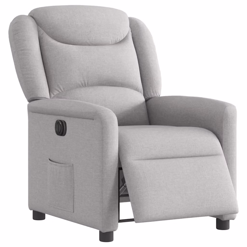 Poltrona Reclinabile Elettrica vidaXL in Tessuto Grigio con Braccioli e Funzione Relax – 2