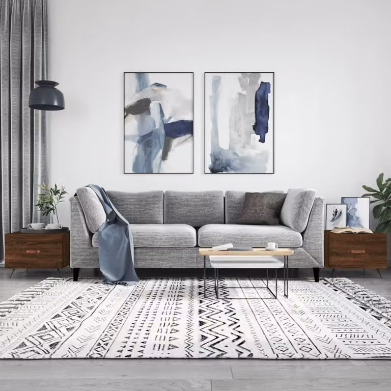 Set di 2 tavolini da salotto vidaXL in legno e metallo, colore rovere marrone, L/P/H: 50 x 50 x 40 cm