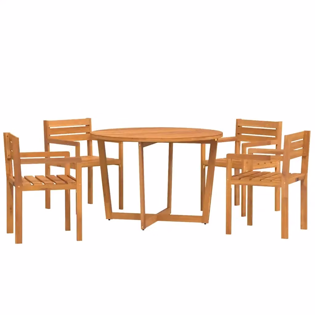 Set da pranzo da giardino vidaXL in legno di acacia marrone, 5 pezzi – 2