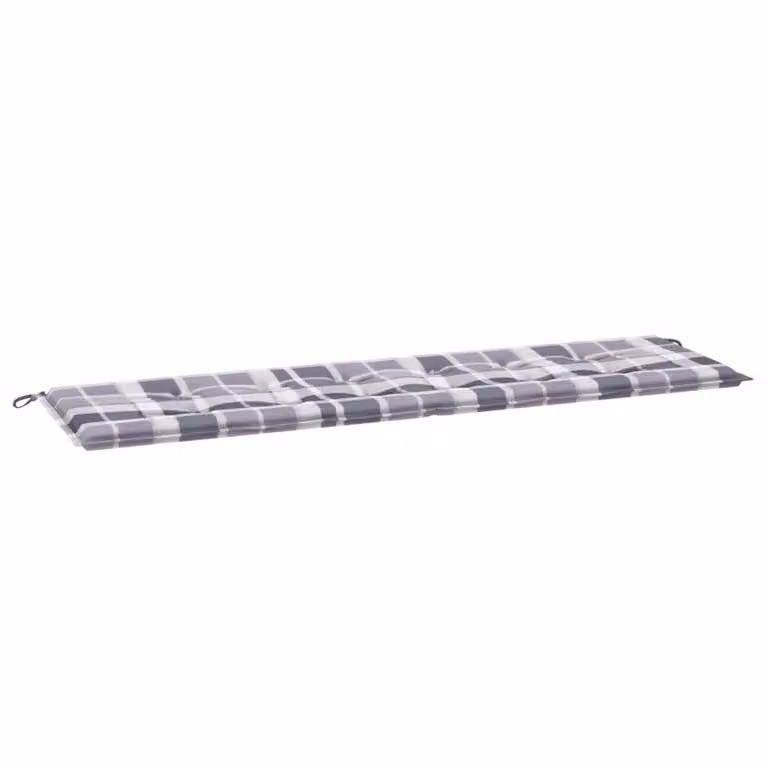 Cuscino per Panca a Quadri Grigi 180x50x4 cm Tessuto Oxford