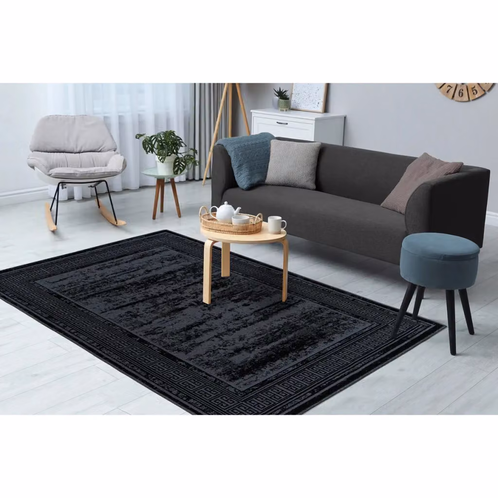 Tappeto Kalea KENDRA HOME nero e grigio effetto vintage moderno in poliestere L: 230 cm, P: 160 cm – 2