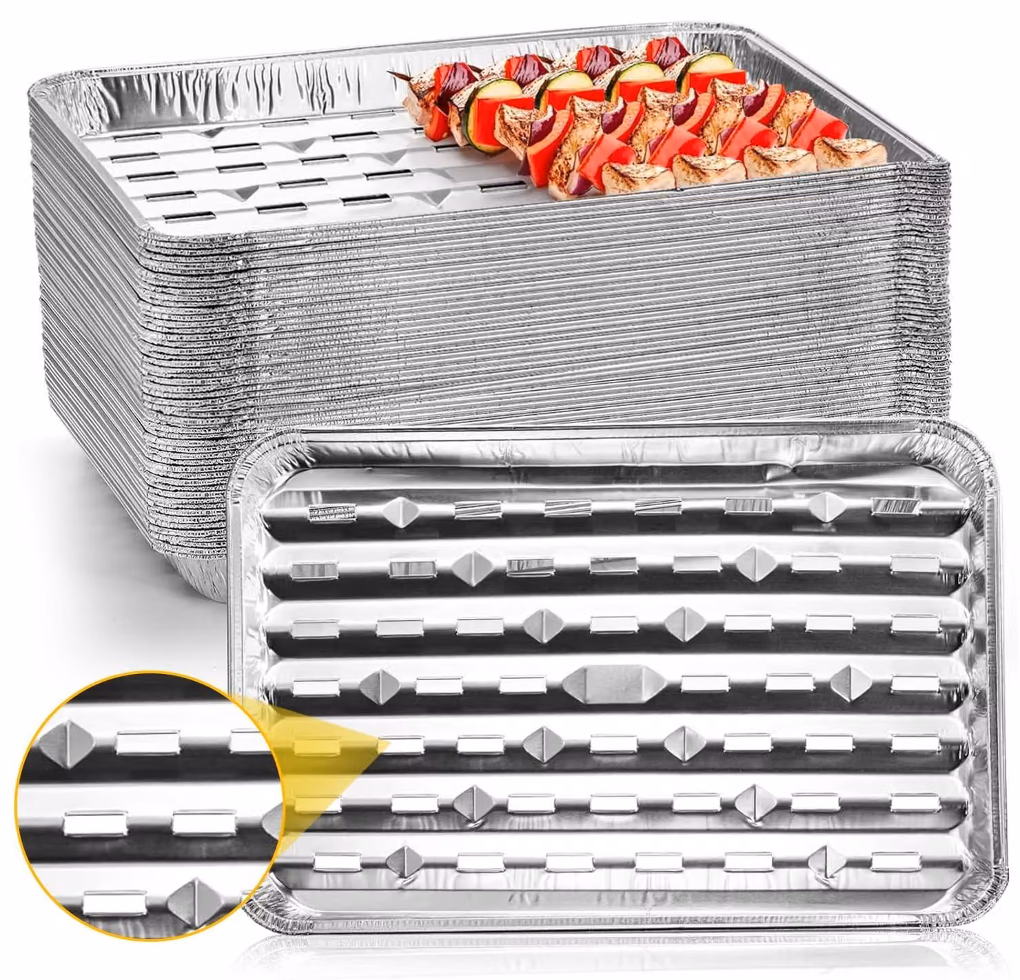 30 contenitori monouso in foglio di alluminio