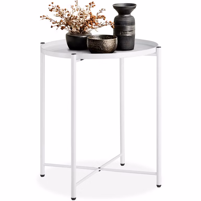 Tavolino Chester Tectake Bianco L/P/H: 45,5 x 45,5 x 53 cm