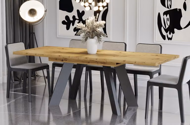 Tavolo pieghevole COMO 130(210)x80 rovere artigianale