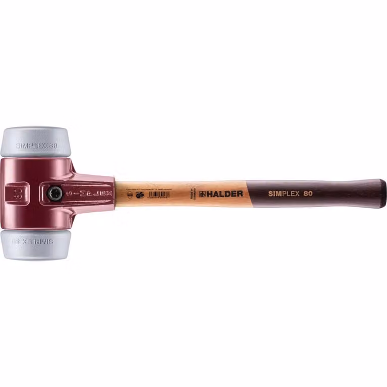 Mazza SIMPLEX soft-face con alloggiamento TE e impugnatura in legno, Ø 80, TPE-mid
