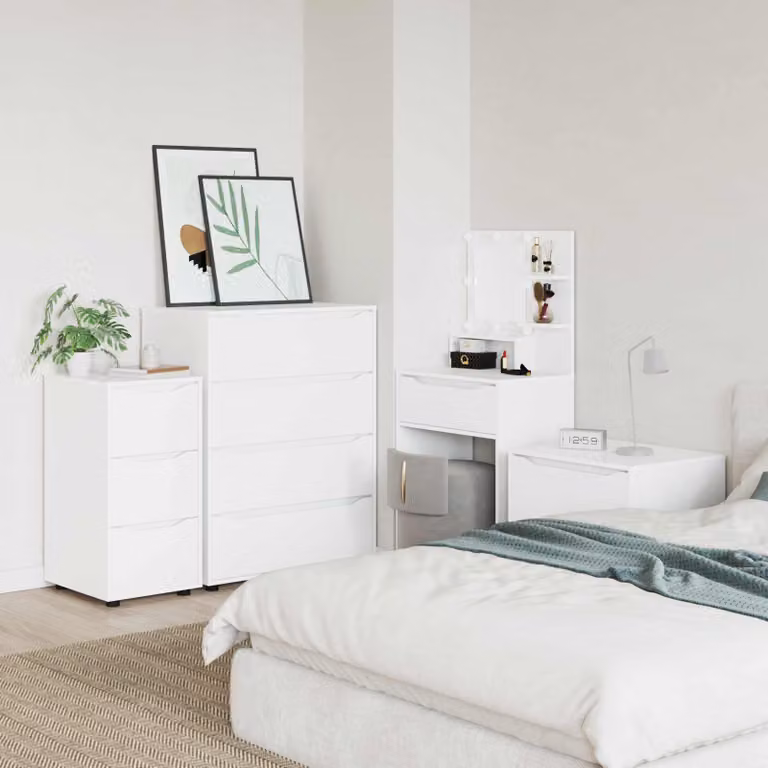 Armadio moderno freestanding vidaXL in legno MDF bianco L 40 cm x P 48 cm x H 81 cm