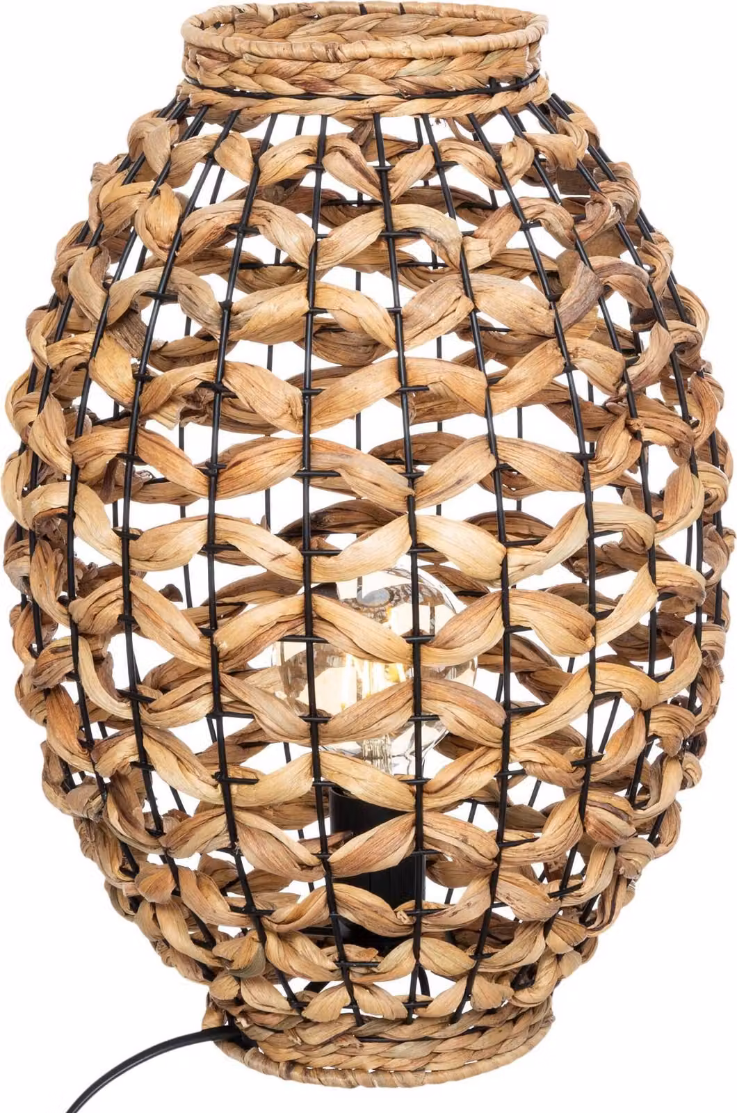 Lampada da tavolo SAND con paralume in giacinto, altezza 40 cm