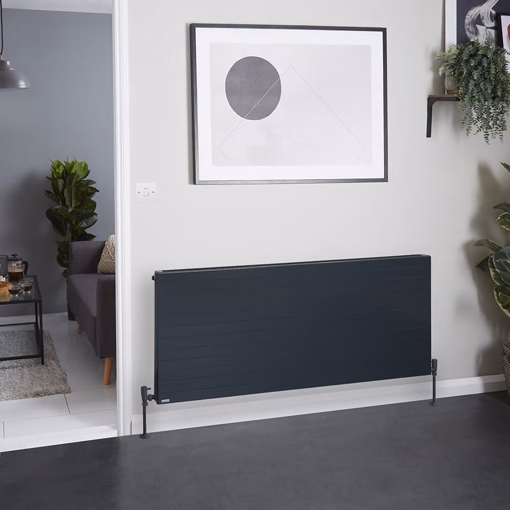 Radiatore Convettore Orizzontale a Pannello Singolo - Antracite - 600 x 1400mm - Stelrad Vita Deco di Hudson Reed