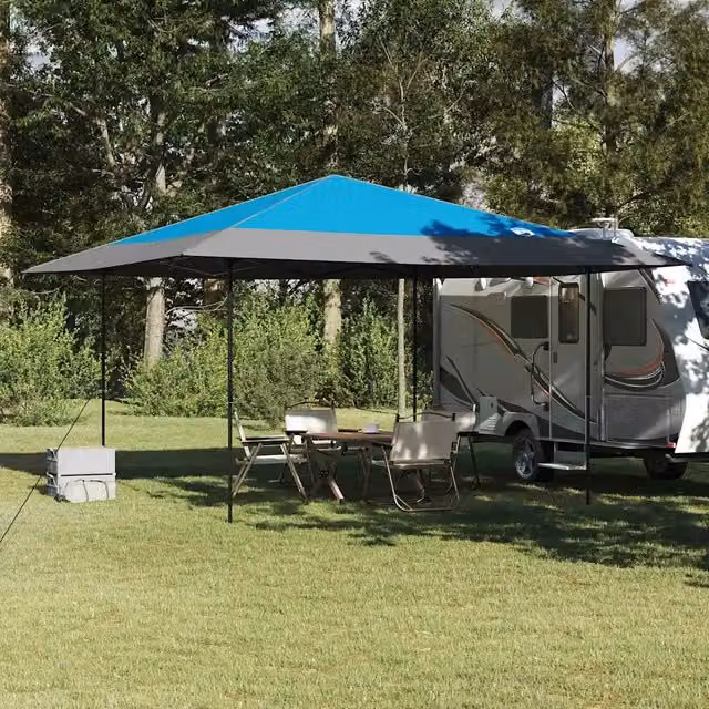 Tenda Gazebo da Festa DESIGN IN Blu e Bianca in Poliestere L/P/H: 395 x 395 x 251 cm – 1