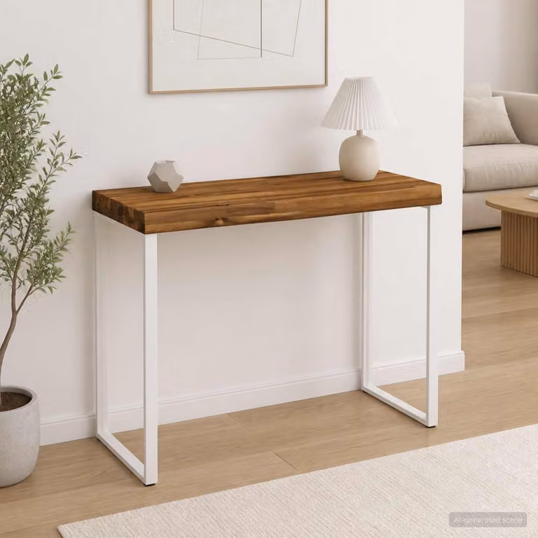Piano del tavolo rettangolare in legno di acacia vidaXL, colore marrone, L 50 cm x P 30 cm x H 3,2 cm
