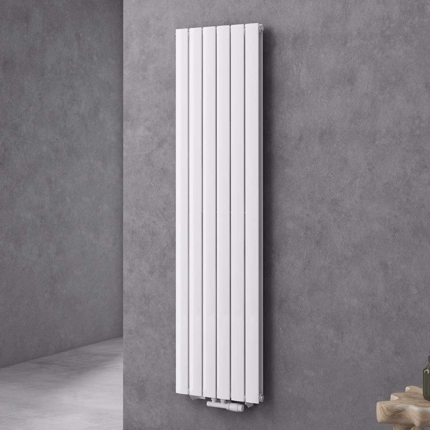 doporro Radiatore Verticale da Bagno 180x46cm, Radiatore a Pannello a Doppio Strato Termoarredo da Parete e Pavimento in Acciaio, Bianco
