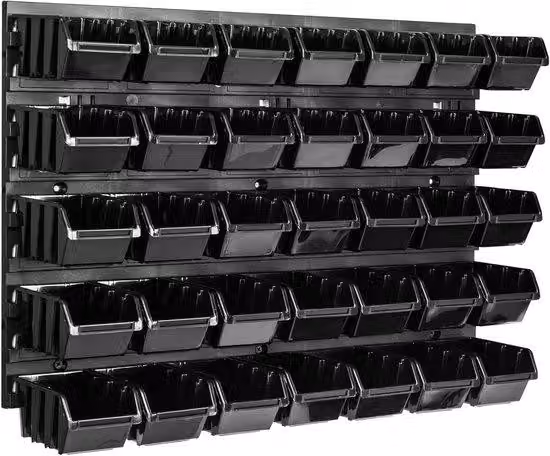 Scaffale a parete con 35 cassetti, ideale per officina e garage