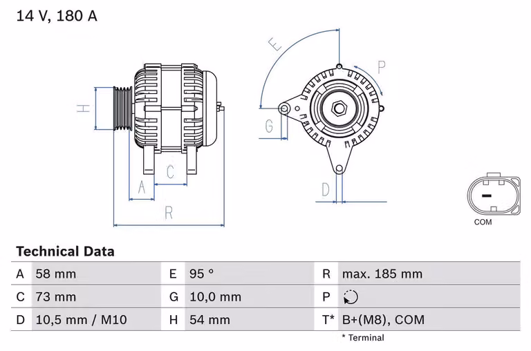BOSCH 0 986 082 850 Alternatore x