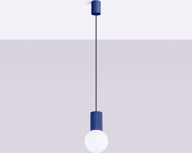 Lampada a sospensione SFERA blu oltremare e bianco, 1xG9x8W, alluminio, dimensioni: 120x12x12 cm, IP20, Pure Lume
