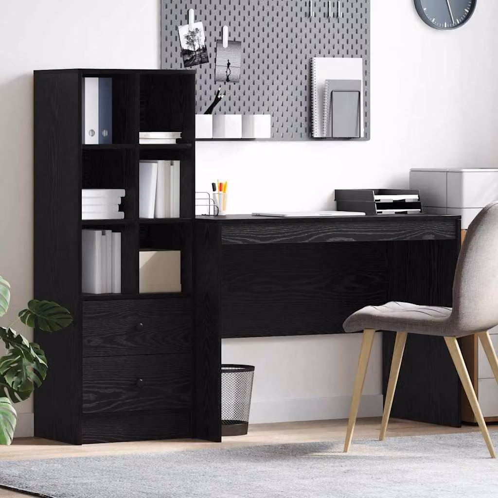 Maison Exclusive - Scrivania con cassetto 2 pcs Rovere Nero