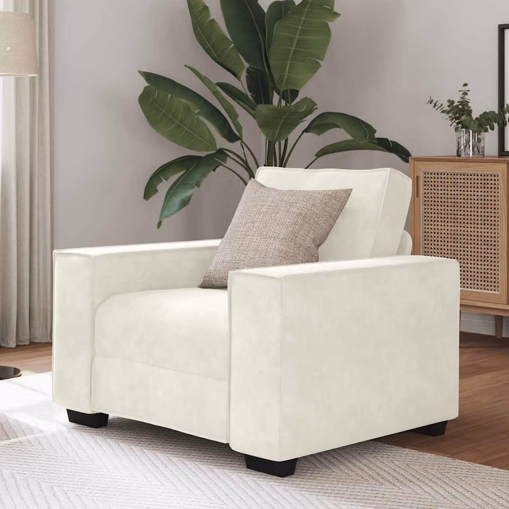 Maison Exclusive - Poltrona color crema 100x78x84 cm in velluto