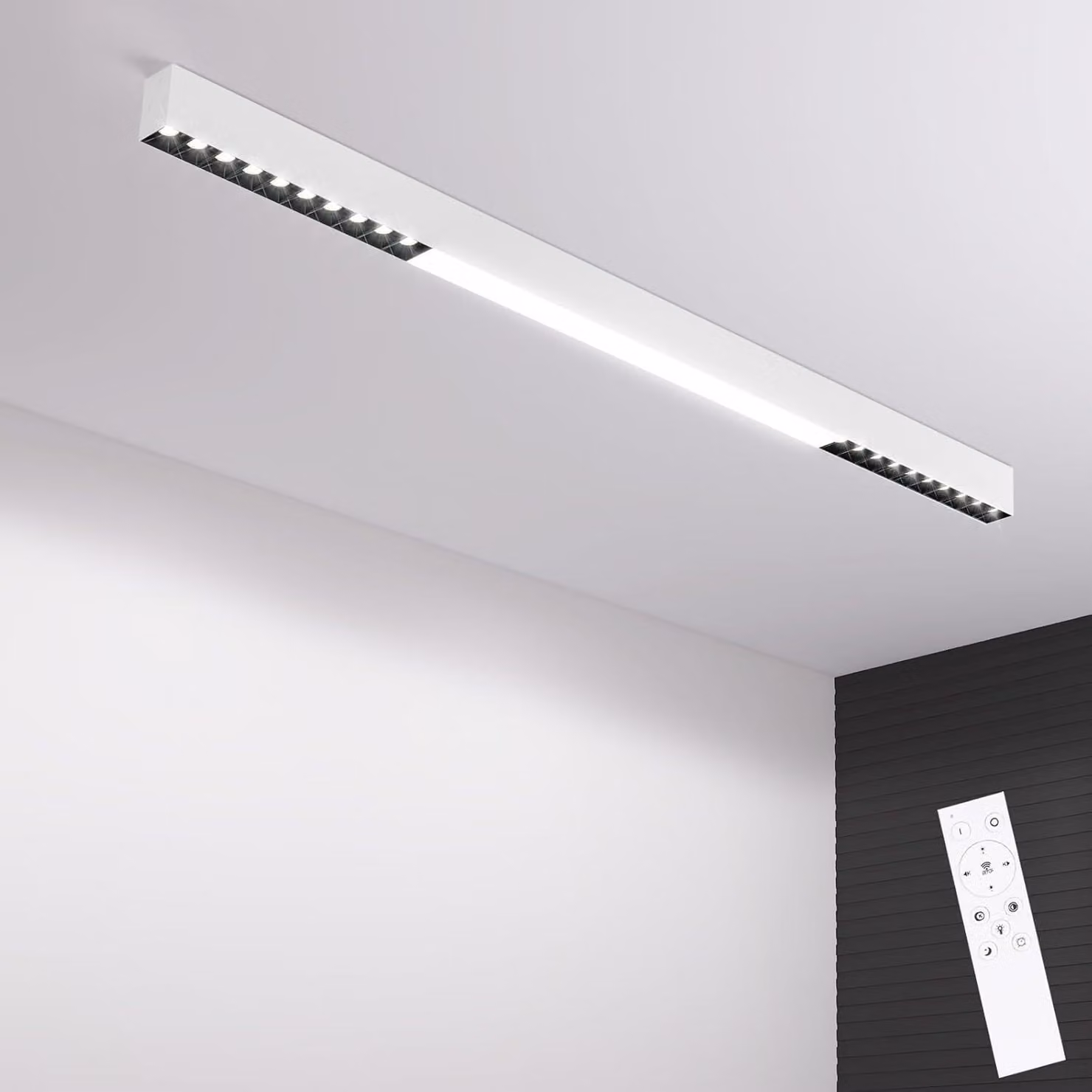 ZMH lampada da soffitto LED plafoniera bianca 32W soffitto faretto cucina 107CM lungo moderno dimmerabile con telecomando illuminazione soffitto per soggiorno ufficio camera da letto