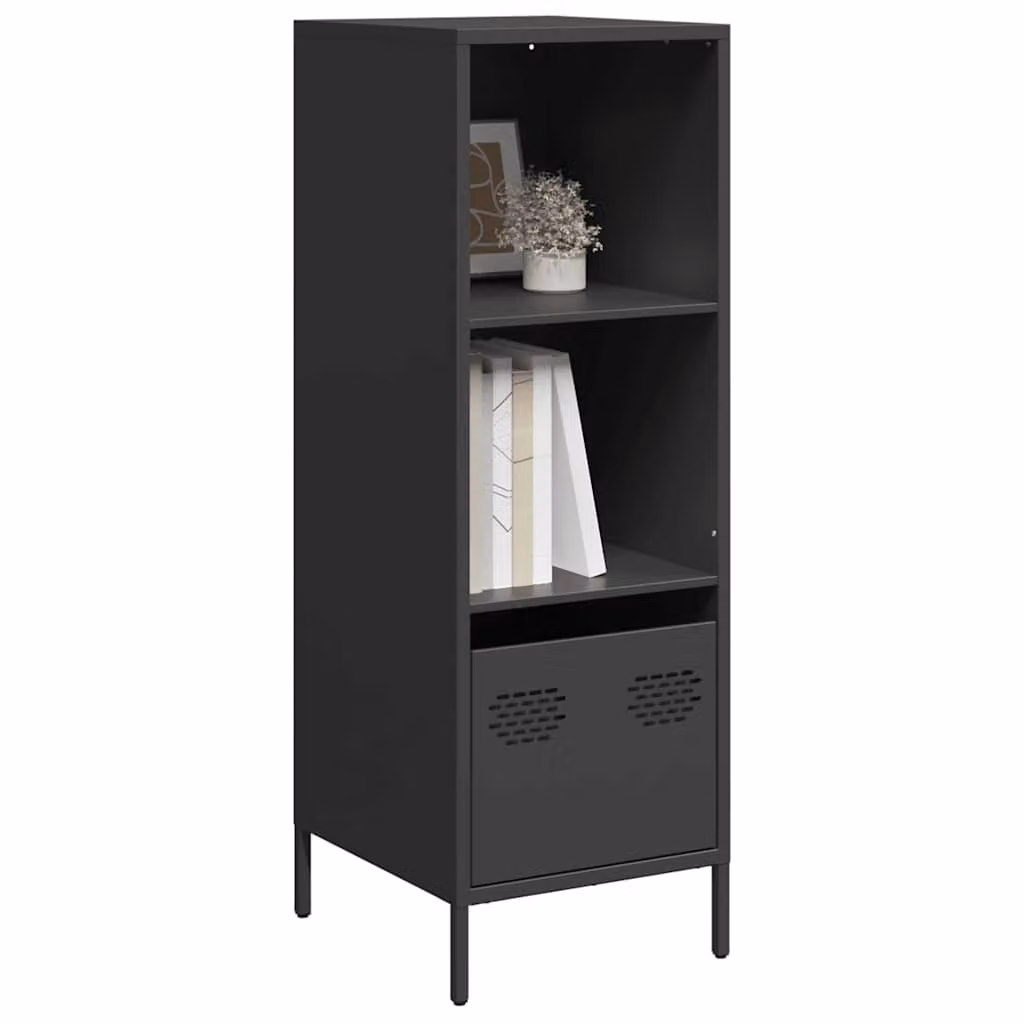 Credenza moderna vidaXL in metallo nero, L/P/H: 35 x 39 x 103,5 cm