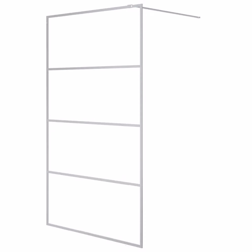 Parete Doccia Walk In vidaXL in Vetro Trasparente e Argento L: 115 cm, H: 195 cm – 2