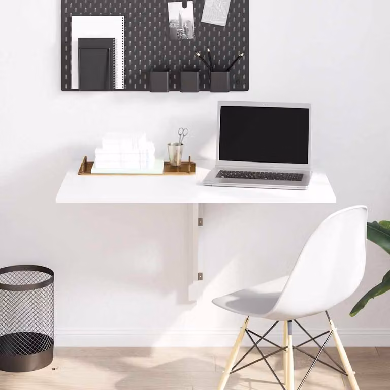 vidaXL Tavolo pieghevole da parete bianco in MDF laminato L: 100 cm, P: 60 cm