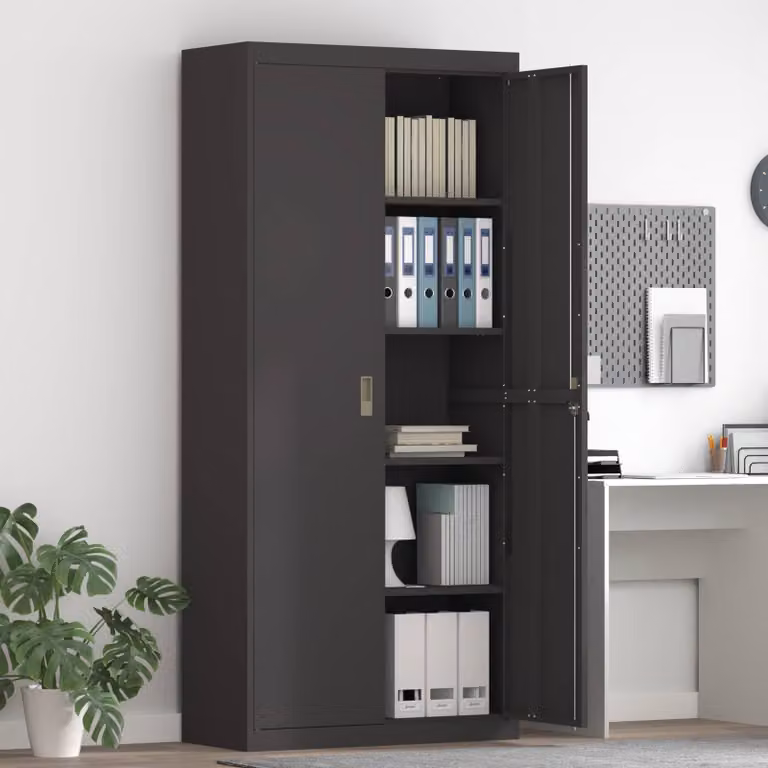 vidaXL Armadio Nero 90 x 40 x 200 cm Acciaio